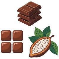 Delicious cocoa treats with decorative leaf vector