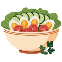 Fresh mixed vegetable salad healthy meal vector