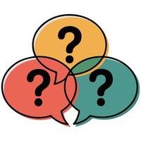 Three speech bubbles with question mark vector