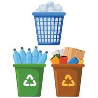 Recycling bin trash can graphic vector