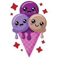 Funny dessert mascot isolated white vector