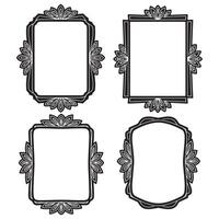 Unique Creation Themed Decorative Floral Border Set Collection vector