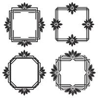 Flowing Romantic Decorative Floral Frames Set Collection vector