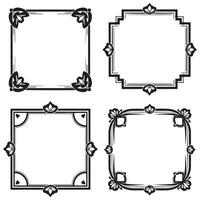 Artisan Craft Decorative Floral Frames Set Collection vector