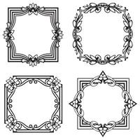 Minimalist Line Art Decorative Wreath Graphics vector