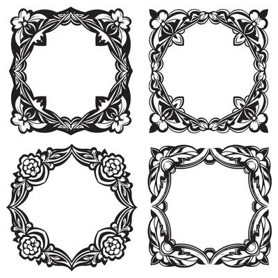 Rustic Charm Decorative Floral Frames Set Collection
