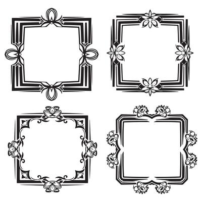 Classic Elegance Decorative Floral Frames Set Collection