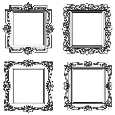 Enchanted Garden Decorative Floral Frames Set Collection
