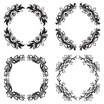 Ornate And Classic Decorative Floral Frames Set Collection