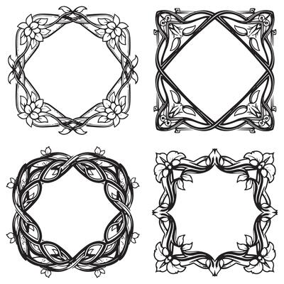 Swirl And Flourish Decorative Floral Frames Packs