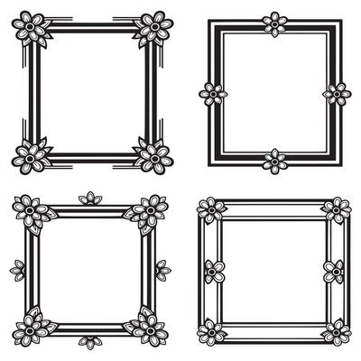 Branding Modern Decorative Floral Frames Set Collection
