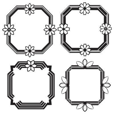 Sketched Rustic Decorative Floral Frames Packs