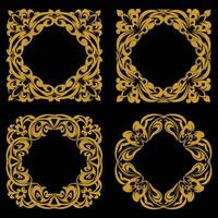 Contemporary Floral Borders Decorative Collection Current Premium Trends vector