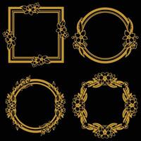 Elegant Floral Borders Decorative Collection Enduring Style vector