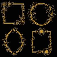 Sophisticated Floral Borders Decorative Collection High Quality Premium vector