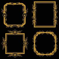 Joyful Bright Color Floral Frames Premium Decorative Elements Set vector