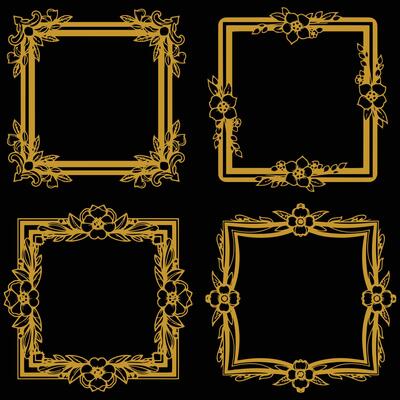 Serene Joyful Floral Frames Premium Decorative Set Packs Peaceful Romance