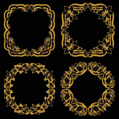 Delightful Delicate Floral Frames Premium Decorative Elements Collection for Joy