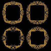 Radiant Retro Floral Frames Premium Decorative Set Packs Dreamy Vibes vector