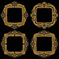 Elegant Hexagon Floral Frames Premium Decorative Set Packs vector