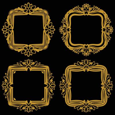 Elegant Hexagon Floral Frames Premium Decorative Set Packs