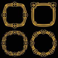 Sophisticated Unique Floral Frames Premium Decorative Borders Collection vector