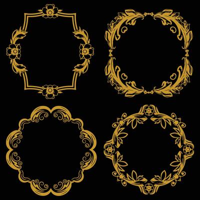Blissful Floral Frames Premium Decorative Elements Set for Celebrations