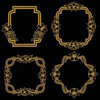 Grand Floral Borders Decorative Collection Exclusive Premium Style vector