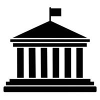 Classical building with columns and flag architecture government vector