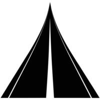 A stark minimalist graphic illustration of a highway vanishing point road perspective vector