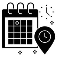 Calendar location clock time graphic planning vector