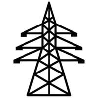 Tall black lattice power transmission tower power tower electricity vector