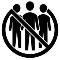 Prohibition symbol over three people restriction no gathering vector