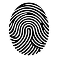 Black and white fingerprint swirls identity security vector