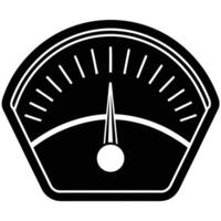 Black analog gauge with white needle and markings meter dial vector