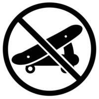 Prohibition symbol with skateboard no skateboarding forbidden vector
