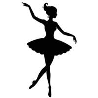 Silhouette of a ballerina performing a graceful dance pose ballet tutu vector