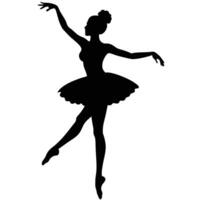 Silhouette of graceful ballerina performing ballet dance performer vector
