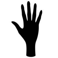 Black silhouette of an open hand with fingers spread vector
