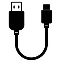 Black usb cable connecting devices connector technology vector