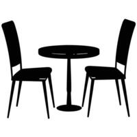 Black round table with two chairs furniture interior vector