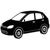 Black hatchback automobile with white accents vehicle vector