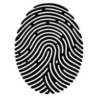 Detailed black fingerprint pattern on white background identification security vector