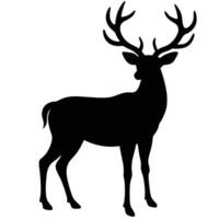 Silhouette of a majestic stag with large antlers deer vector