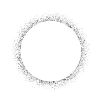 Ring grain texture. Circle faded noise gradient. Round grunge shape. Speckles and particles textured background. Dotted print wallpaper. Backdrop