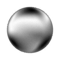 Halftone sphere. Comic texture globe. Semitone dotted circle. Round gradient. Radial design element. Abstract monochrome background. vector