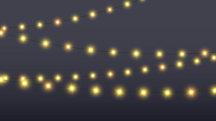 Glowing lamps garland. Decorative lights. Fairy lights chain. Wall decoration for party. Led bulb lamp string.