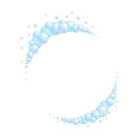 Soap bubble frame. Foam boarder. Blue suds divider and separator. Round decoration elements. vector