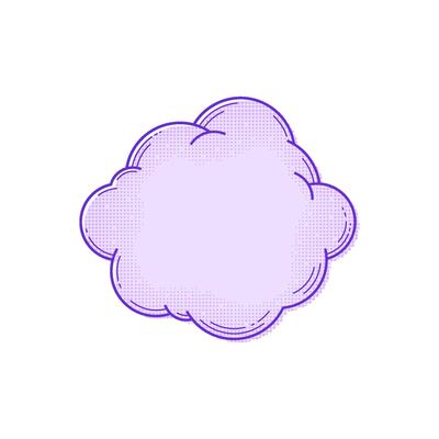 Text box template in comic style. Empty halftone text bubble. Pop art cloud for banner. Comic box balloon. Message or speech bubble.