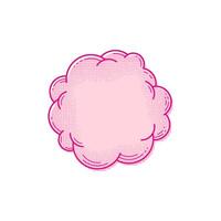 Text box template in comic style. Empty halftone text bubble. Pop art cloud for banner. Pink comic box balloon. Message or speech bubble. vector